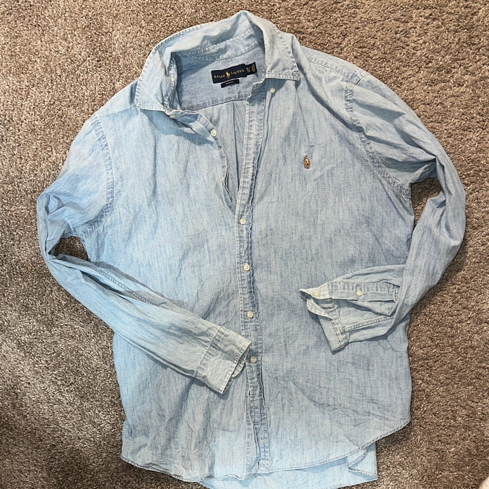 Polo by Ralph Lauren Light Blue Denim Men's Shirt
